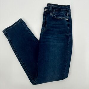 Judy Blue Jeans Women 3/26 Blue Denim Single Stitch Flat Front Skinny Leg Preppy